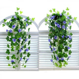 Set 2 Ramuri Ghirlandă Zorele Albastre, Plante Agățătoare Morning Glory, 90 cm