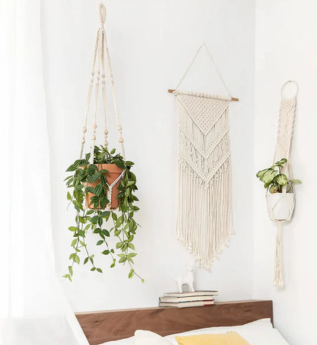 Suport Supendabil Macrame pentru Plante Curgatoare, Inaltime 90 cm