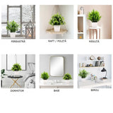 Set 3 Plante Artificiale in Ghiveci Alb pentru Decor