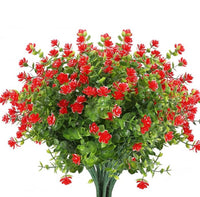 Buchet de Flori Artificiale Rezistente la UV - 5 Fire, 35 cm, Disponibil în 7 Culori (Alb, Violet, Galben, Roșu, Roz, Portocaliu, Roz Intens)